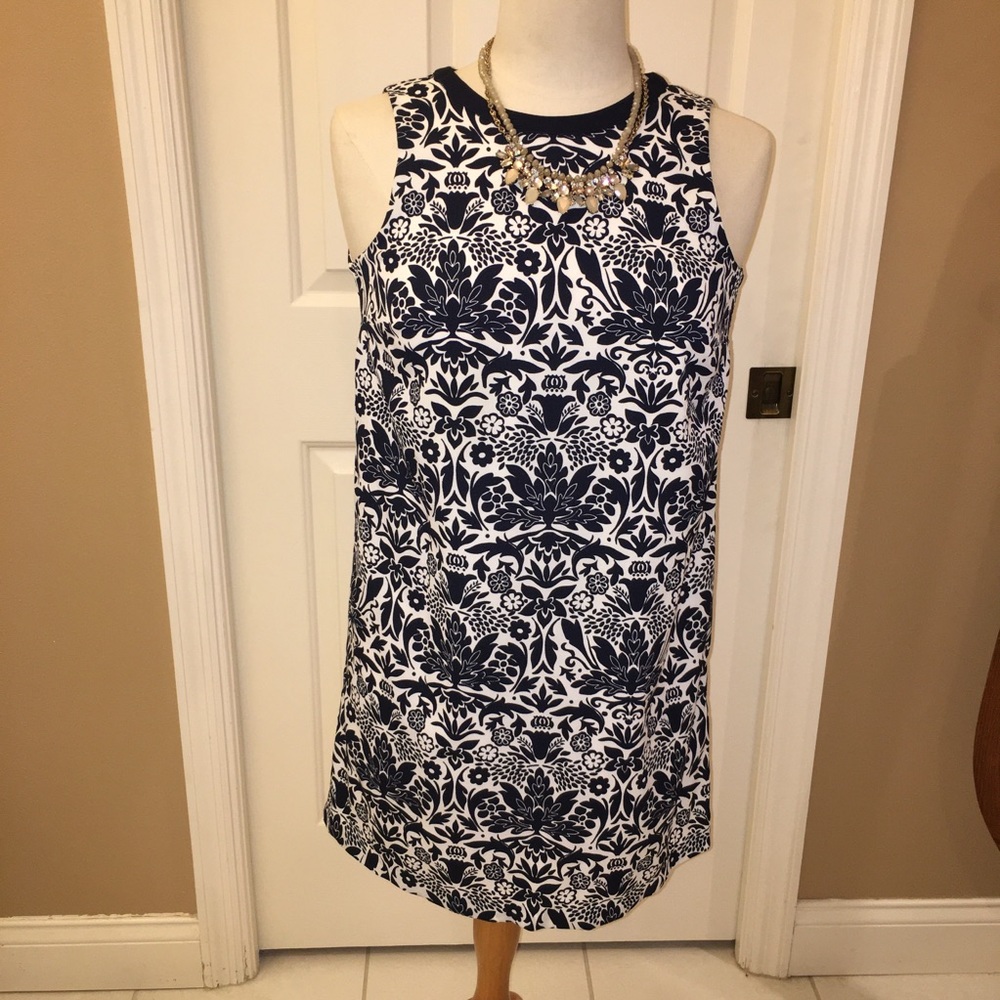 Cute Loft navy and ivory shift dress, XSP